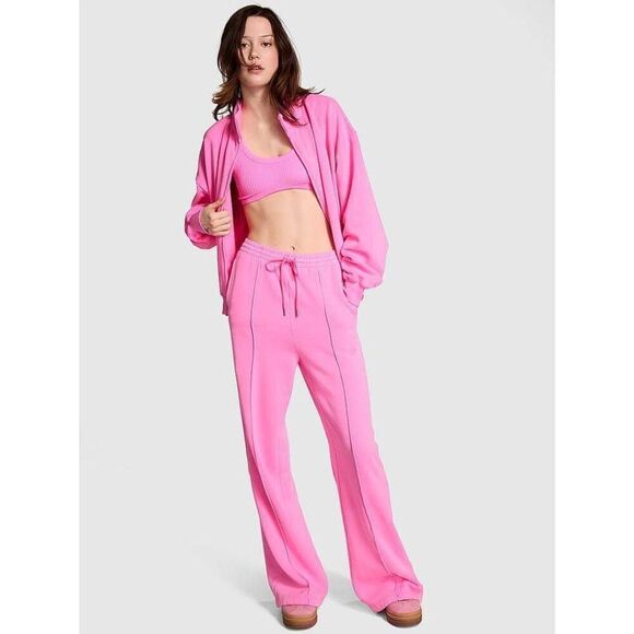 Victoria's Secret Pink Ivy Fleece Wide Leg Sweatpants - Picture 1 of 3